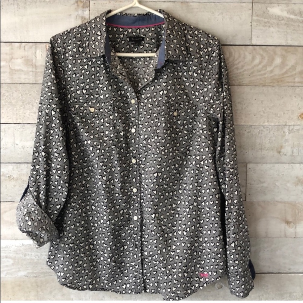 Talbots heart print cotton shirt